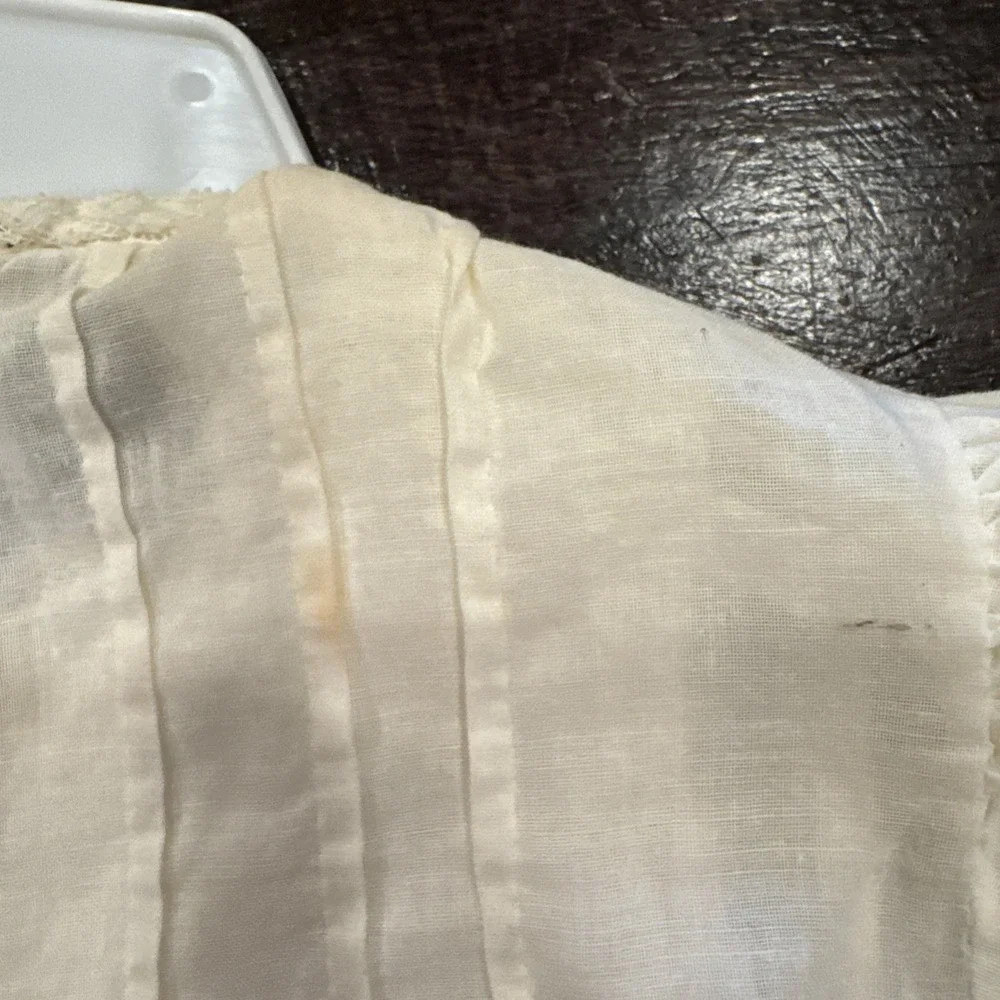 Vintage Feltman Bros 0-3 Month off white lined dress with‎ vintage bonnet